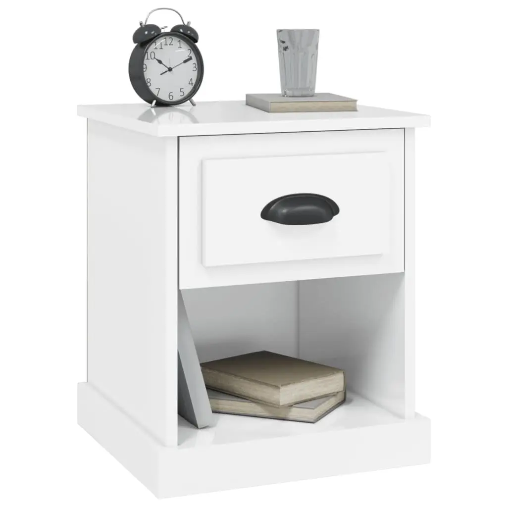 White Bedside Table 39x39x47.5cm for Essentials
