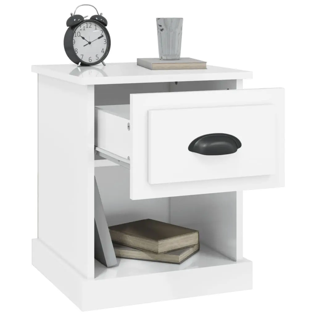 White Bedside Table 39x39x47.5cm for Essentials