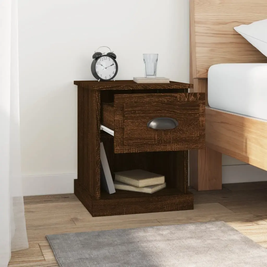 Bedside Cabinets Nightstand Storage 39x39x47.5 cm Brown Engineered Wood 2 Piece