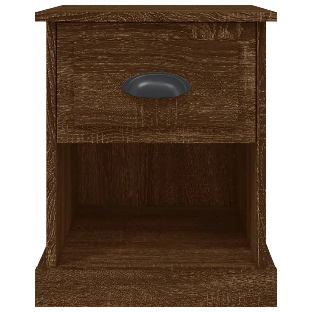 Bedside Cabinets Nightstand Storage 39x39x47.5 cm Brown Engineered Wood 2 Piece