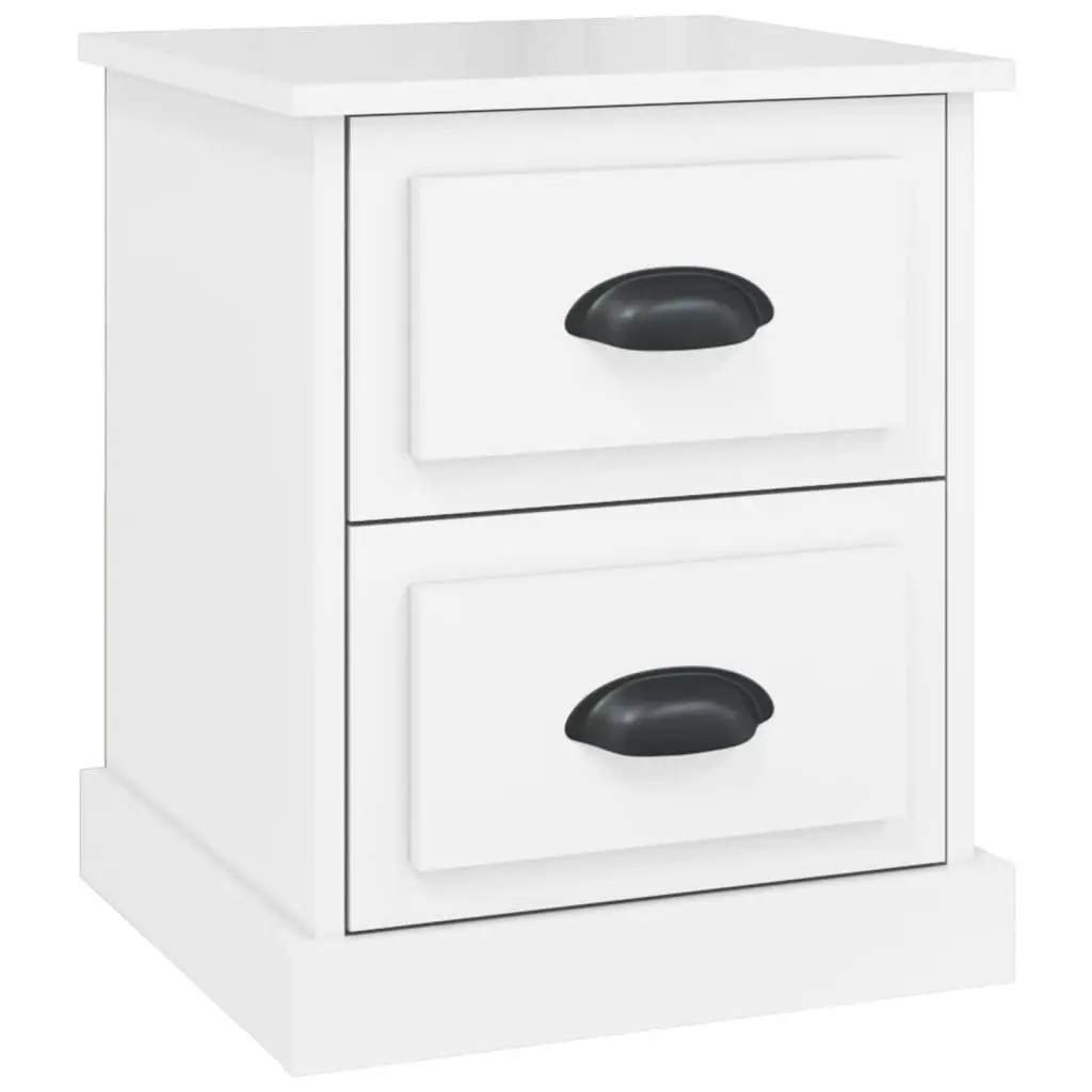 White 2 Drawer Nightstand Storage Table Bedside Cabinet Furniture