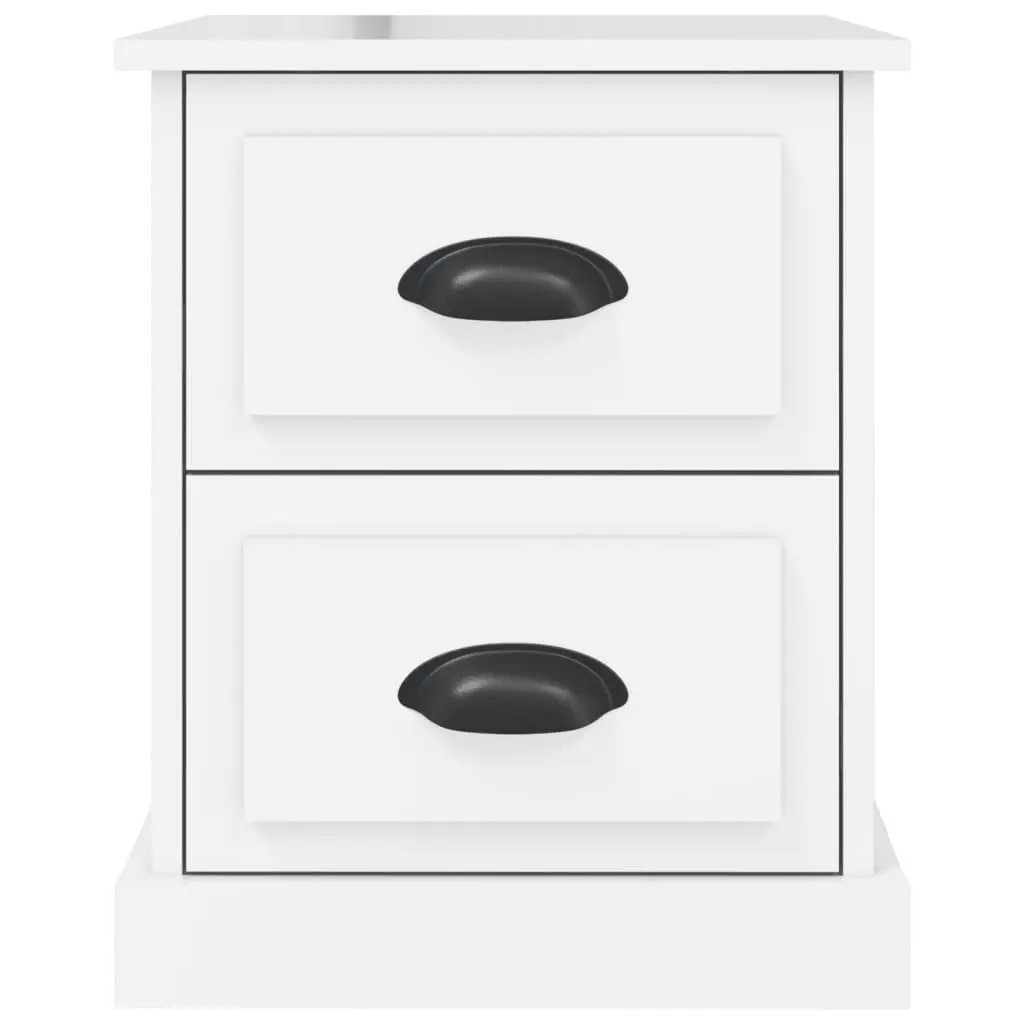 White 2 Drawer Nightstand Storage Table Bedside Cabinet Furniture