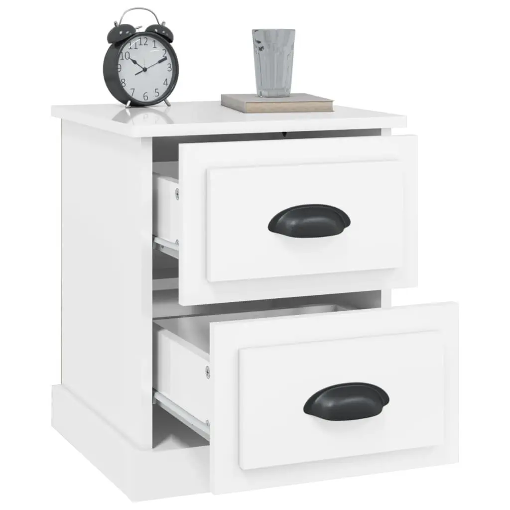 White 2 Drawer Nightstand Storage Table Bedside Cabinet Furniture