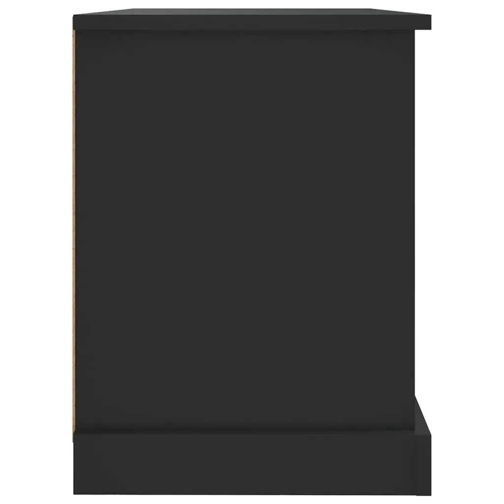 TV Cabinet Black Engineered Wood 73x35.5x47.5 cm with 2 Drawers Open Compartments
