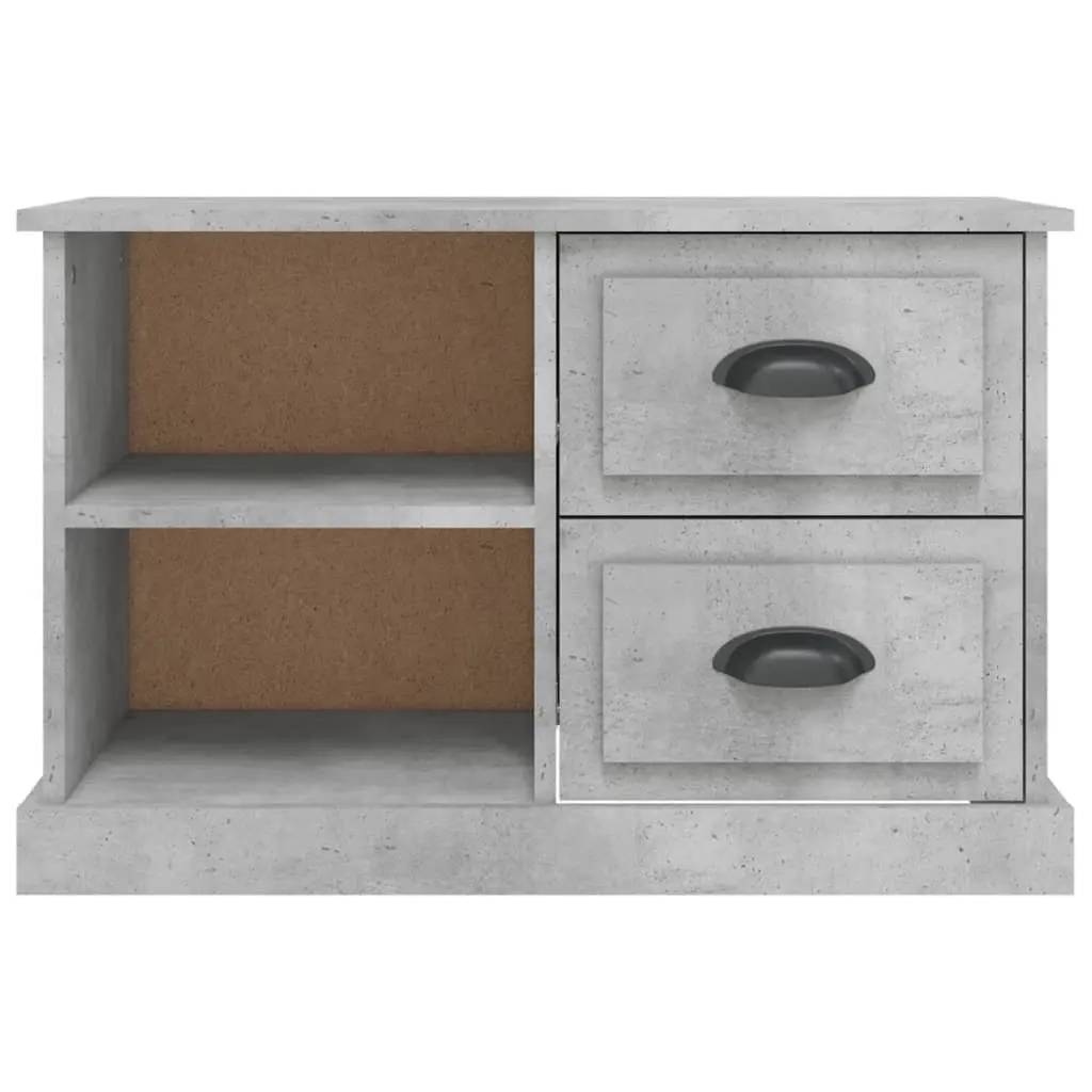 TV Cabinet Grey 73x35.5x47.5cm Living Room Storage Unit with 2 Drawers and 2 Open Compartments