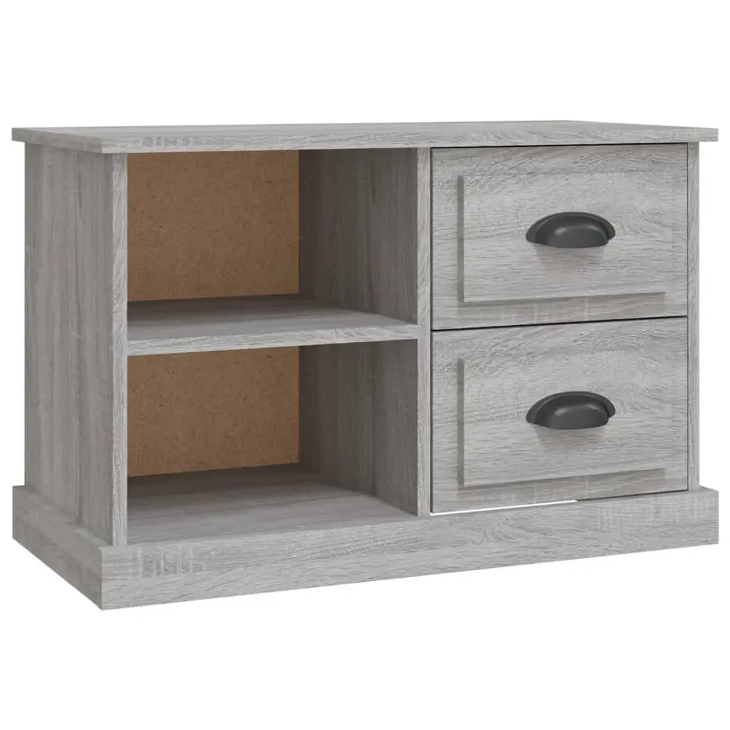 TV Cabinet Grey Sonoma Storage Unit with Drawers Open Compartments 73 x 35.5 x 47.5 cm Engineered Wood