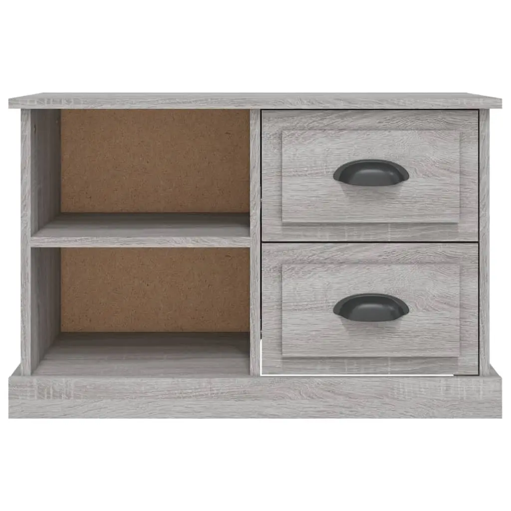 TV Cabinet Grey Sonoma Storage Unit with Drawers Open Compartments 73 x 35.5 x 47.5 cm Engineered Wood