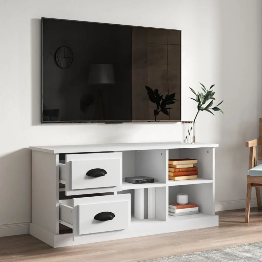White TV Cabinet with Ample Storage