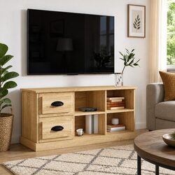 Reliable Brown Engineered Wood TV Cabinet for Storage