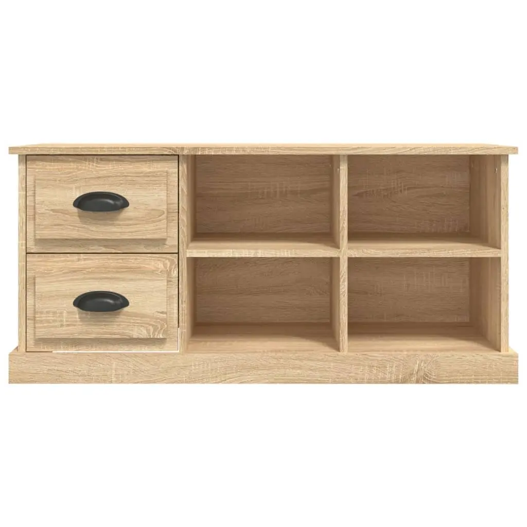 TV Cabinet Storage Unit with Drawers and Open Compartments Engineered Wood Brown 102 x 35.5 x 47.5 cm
