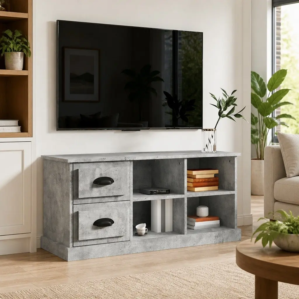 Grey TV Cabinet with Ample Storage