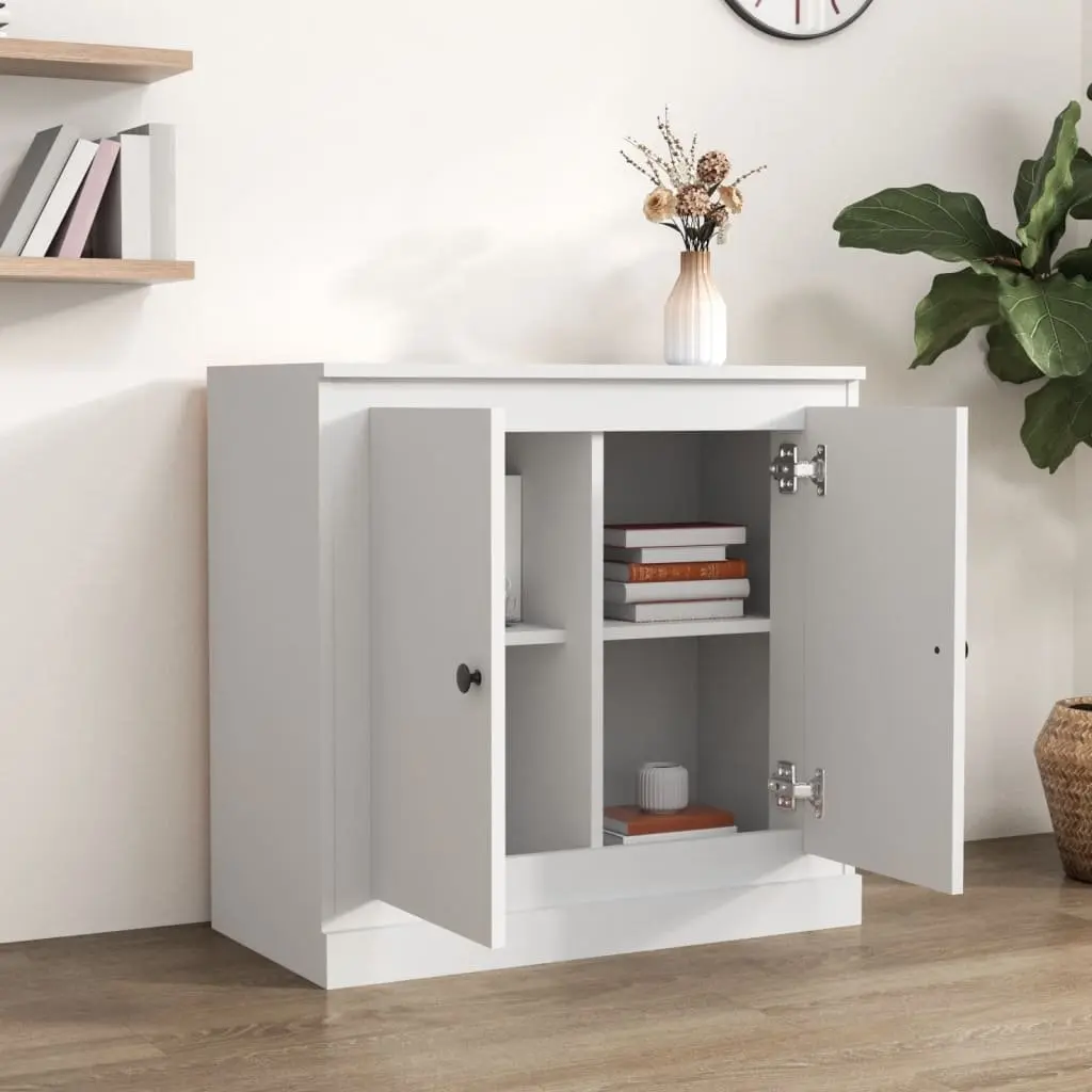 White Sideboard Storage Cabinet 70x35.5x67.5 cm Engineered Wood Home Furniture