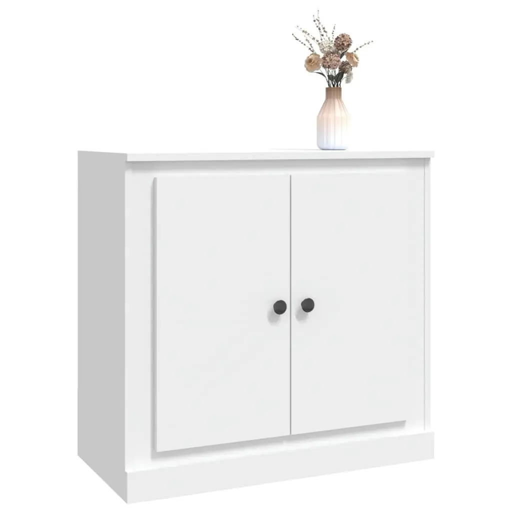 White Sideboard Storage Cabinet 70x35.5x67.5 cm Engineered Wood Home Furniture