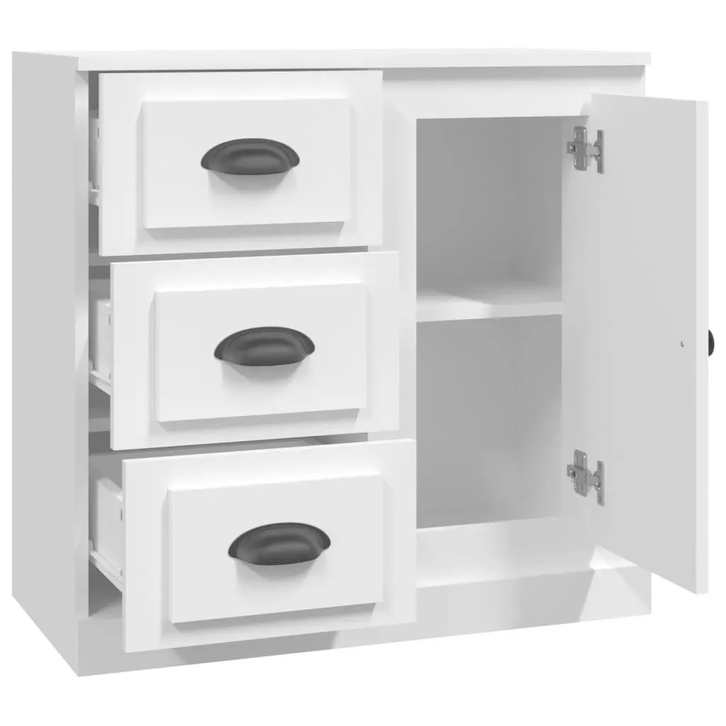 Sideboard Storage Cabinet 70x35.5x67.5 cm White Engineered Wood Furniture
