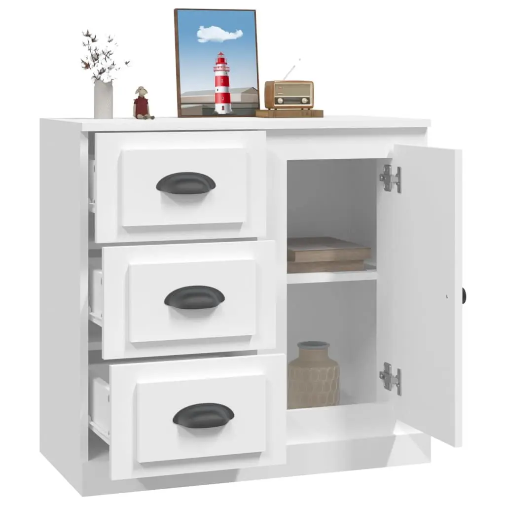 Sideboard Storage Cabinet 70x35.5x67.5 cm White Engineered Wood Furniture