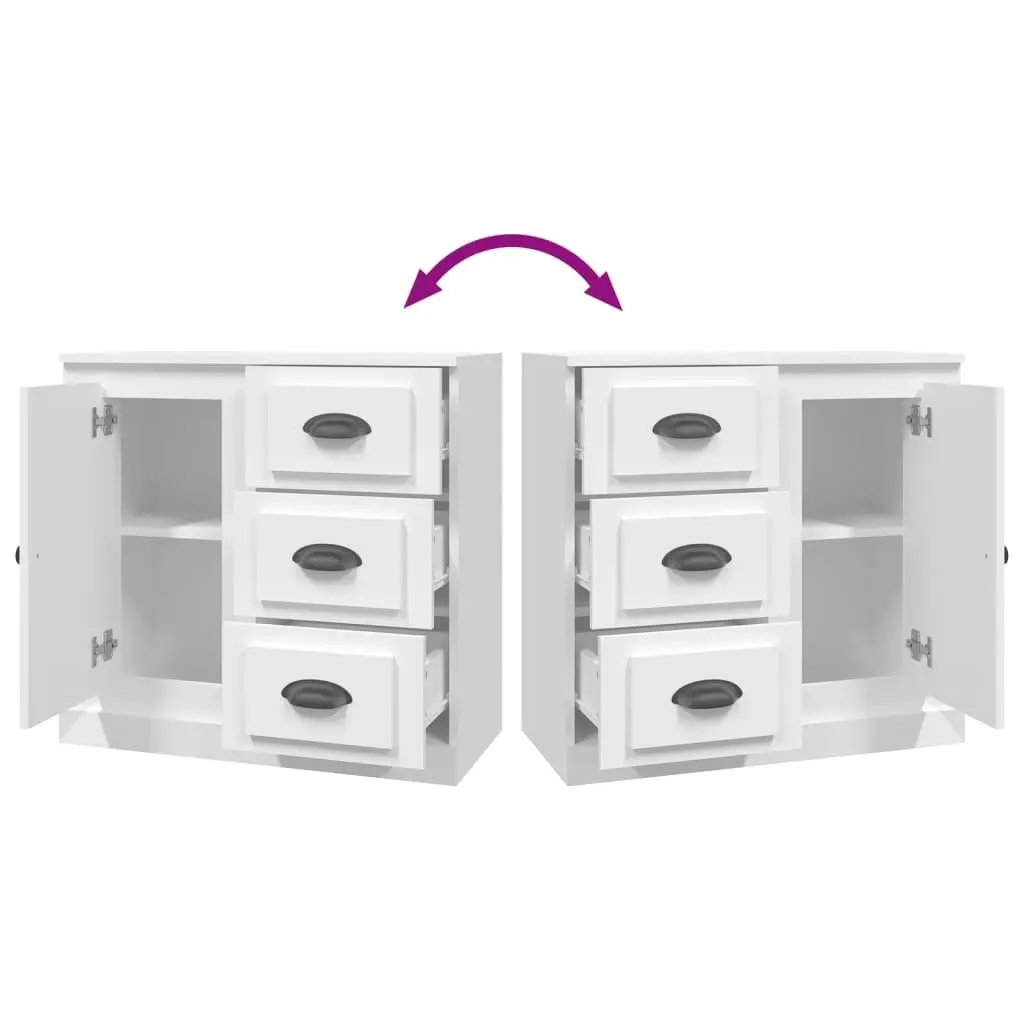Sideboard Storage Cabinet 70x35.5x67.5 cm White Engineered Wood Furniture