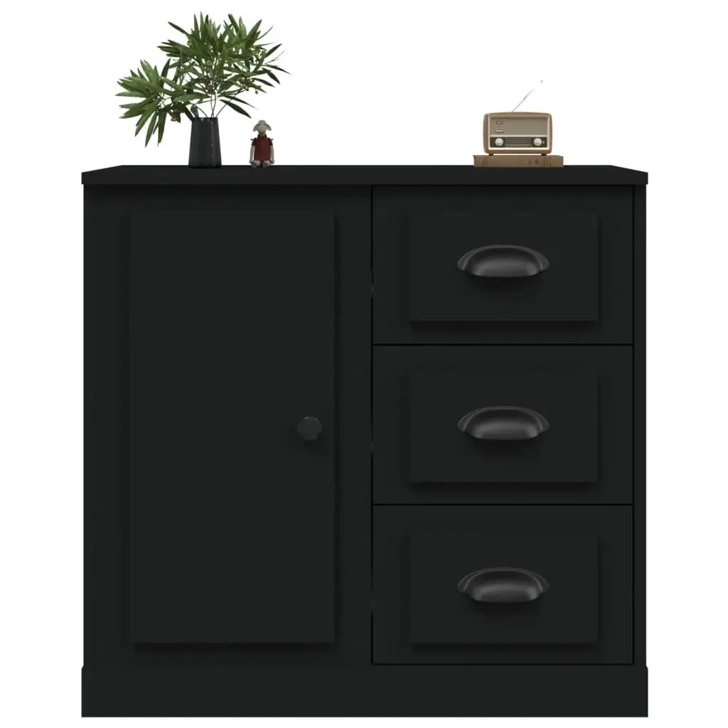 Sideboard Storage Cabinet Engineered Wood Buffet 70x35.5x67.5cm Black