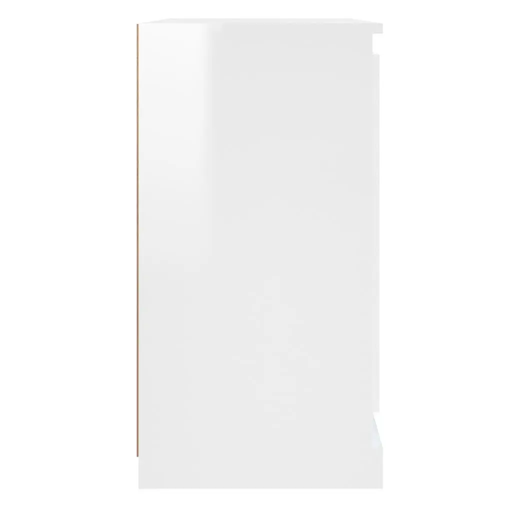 Sideboard Storage Cabinet Engineered Wood High Gloss White Living Room 70 x 35.5 x 67.5 cm