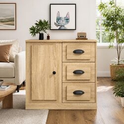 Warm and Reliable Brown Engineered Wood Sideboard