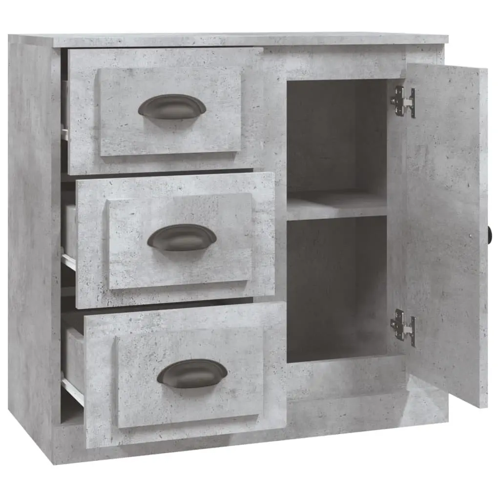 Sideboard Storage Cabinet Engineered Wood Buffet Display Unit 70 x 35.5 x 67.5 cm Grey