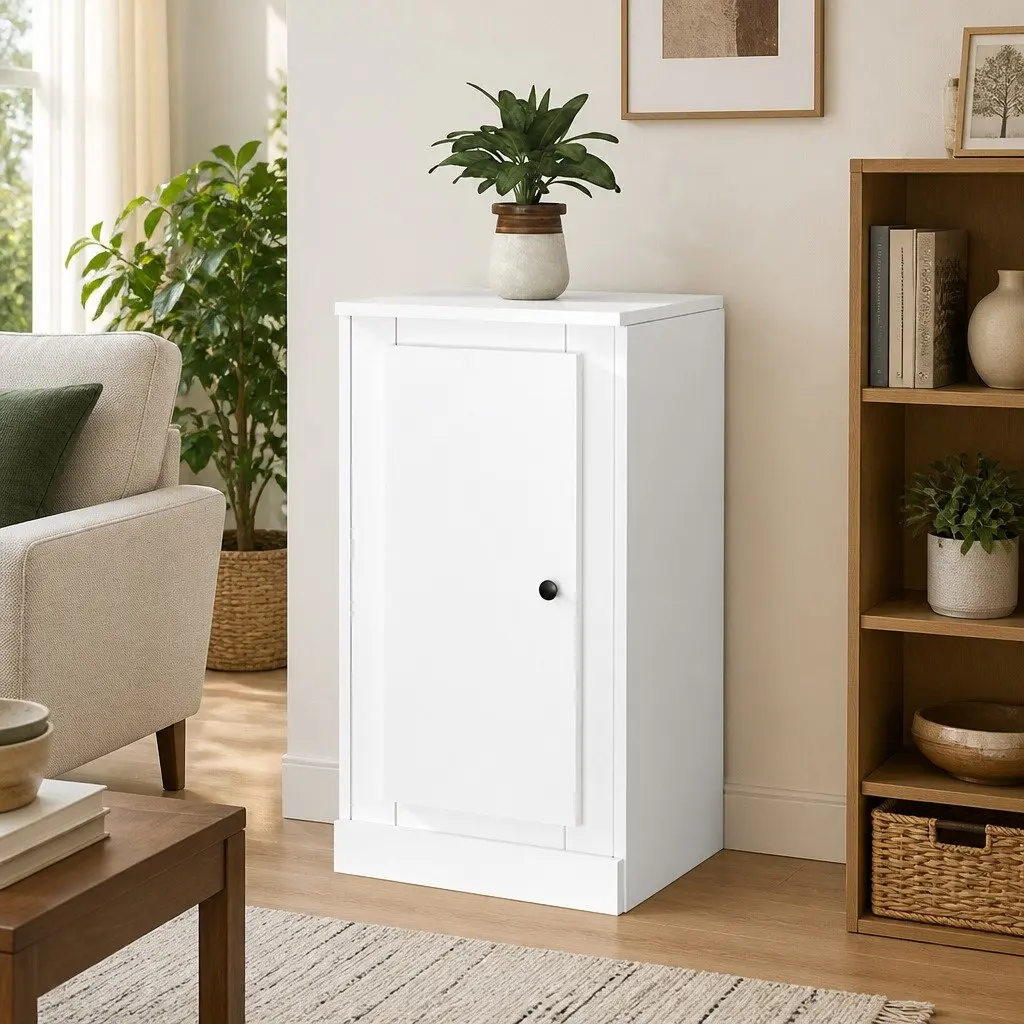 White Sideboard Storage Cabinet with Ample Space