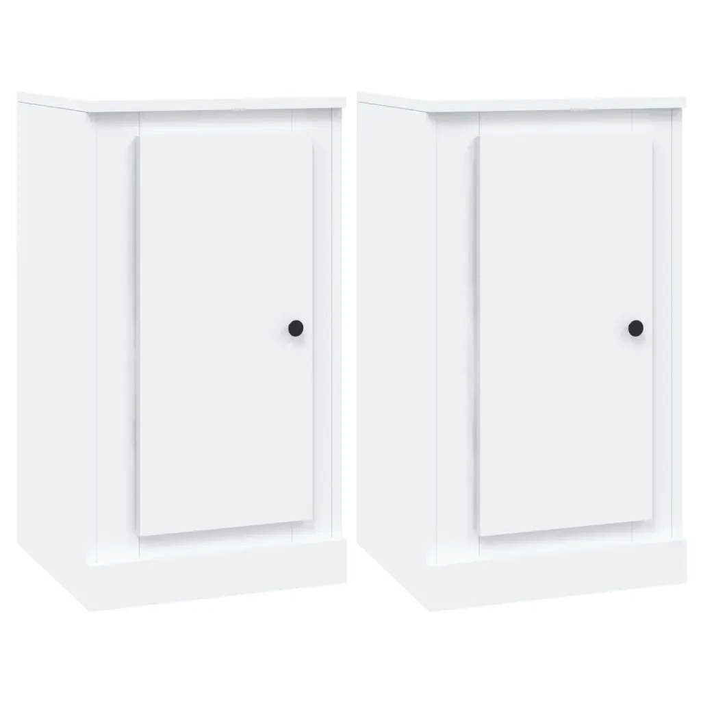 Sideboards Storage Cabinet 2 pcs White Engineered Wood Home Furniture