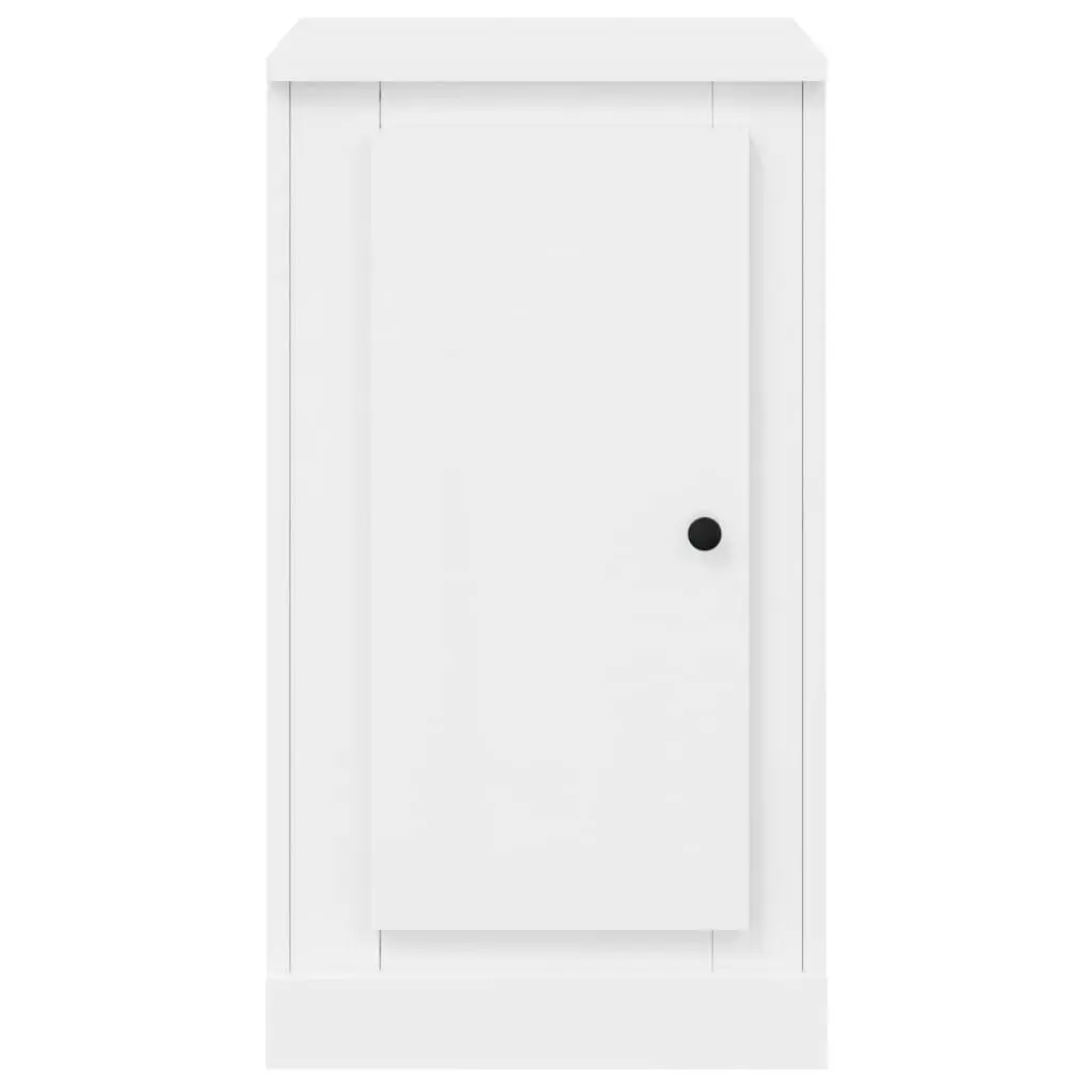 Sideboards Storage Cabinet 2 pcs High Gloss White Engineered Wood