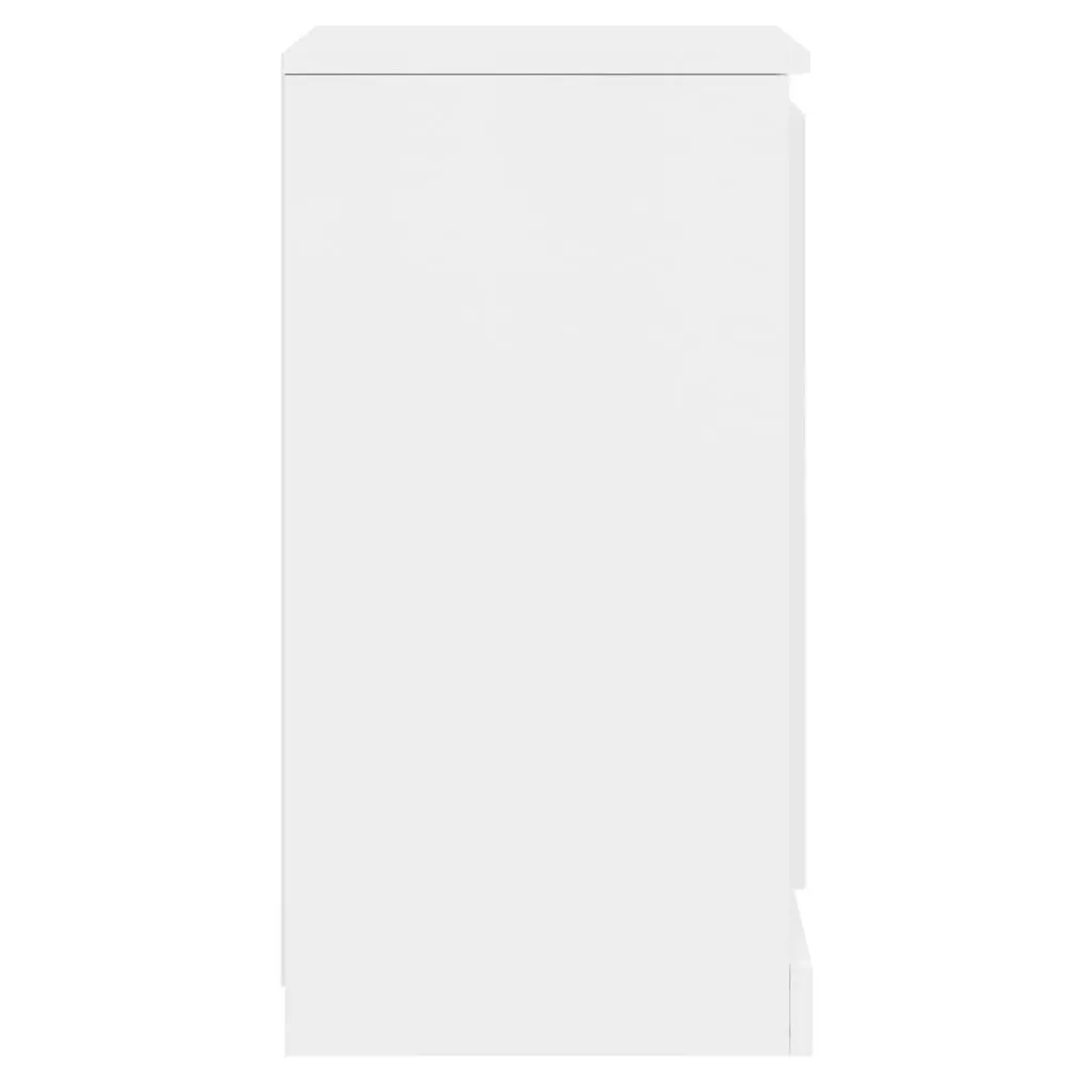 Sideboards Storage Cabinet 2 pcs High Gloss White Engineered Wood