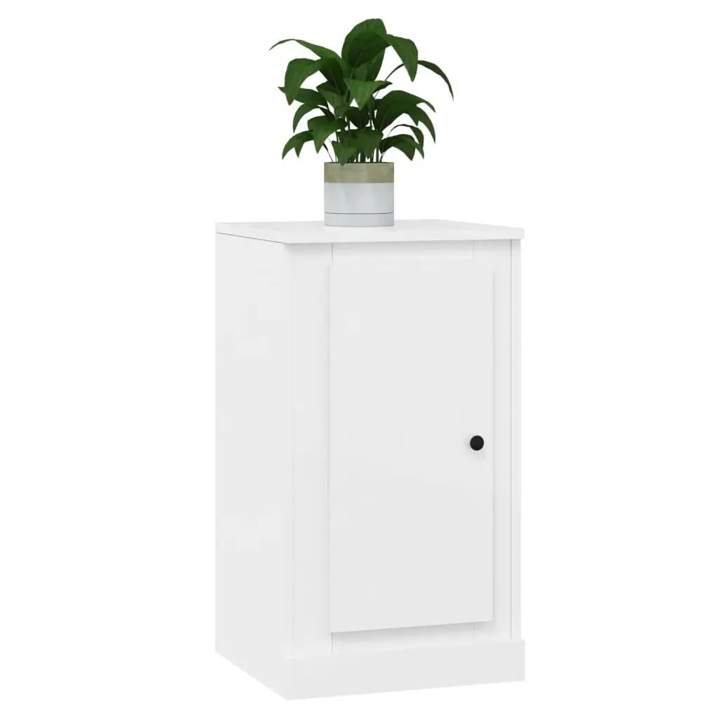 Sideboards Storage Cabinet 2 pcs High Gloss White Engineered Wood
