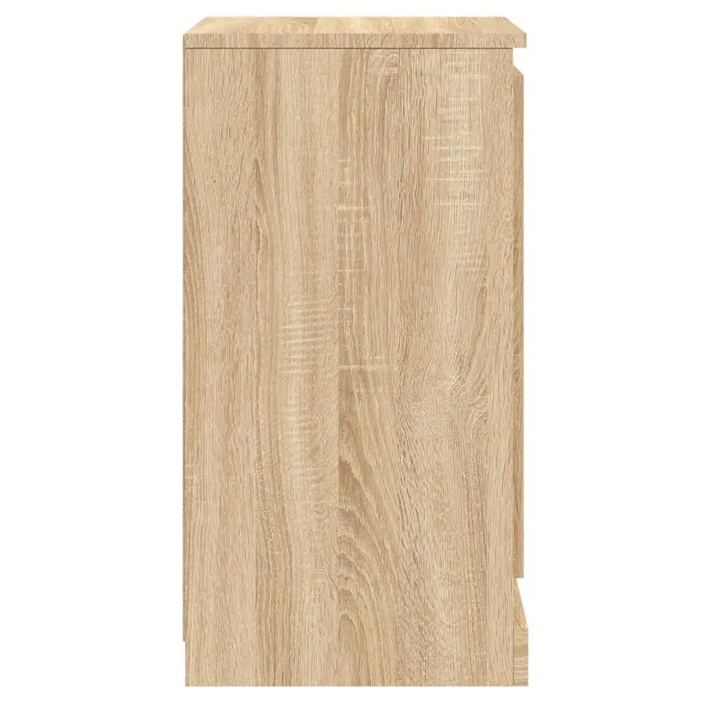 Sideboards Storage Cabinet 2 pcs Brown Engineered Wood Display Unit