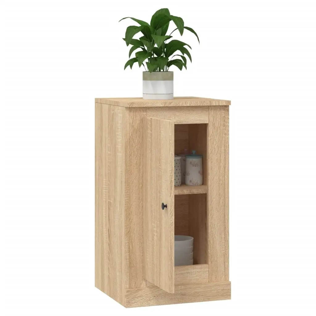 Sideboards Storage Cabinet 2 pcs Brown Engineered Wood Display Unit