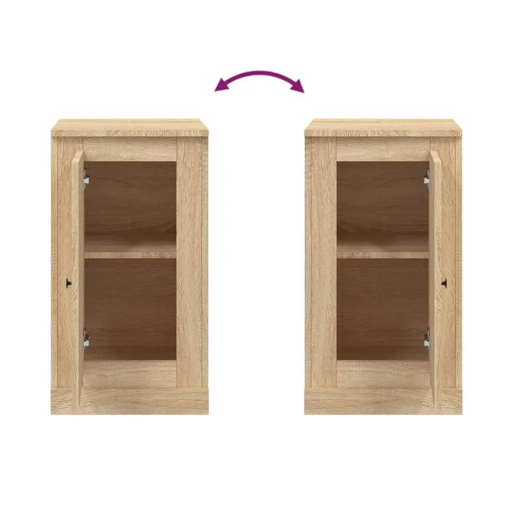 Sideboards Storage Cabinet 2 pcs Brown Engineered Wood Display Unit