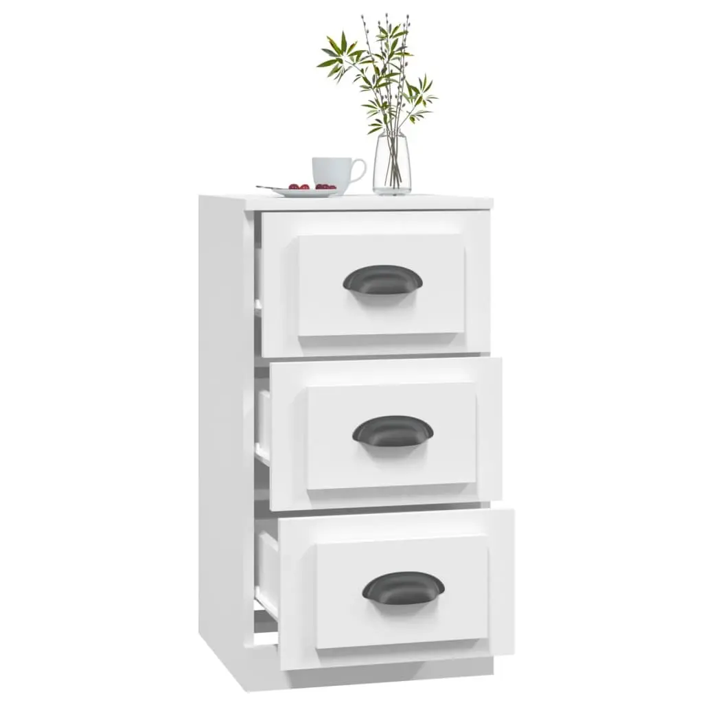 White Sideboard Cabinet Storage Furniture Engineered Wood Buffet Display Unit
