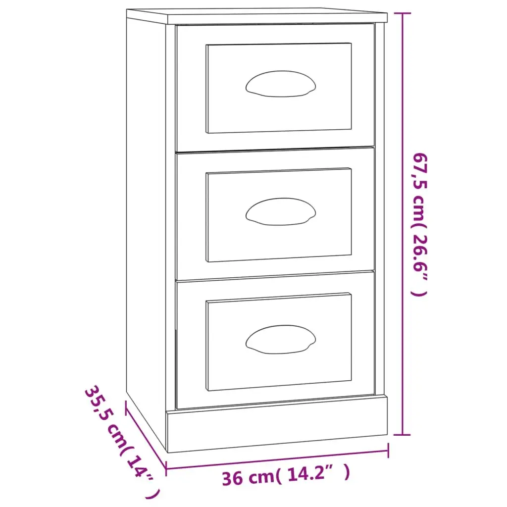 White Sideboard Cabinet Storage Furniture Engineered Wood Buffet Display Unit