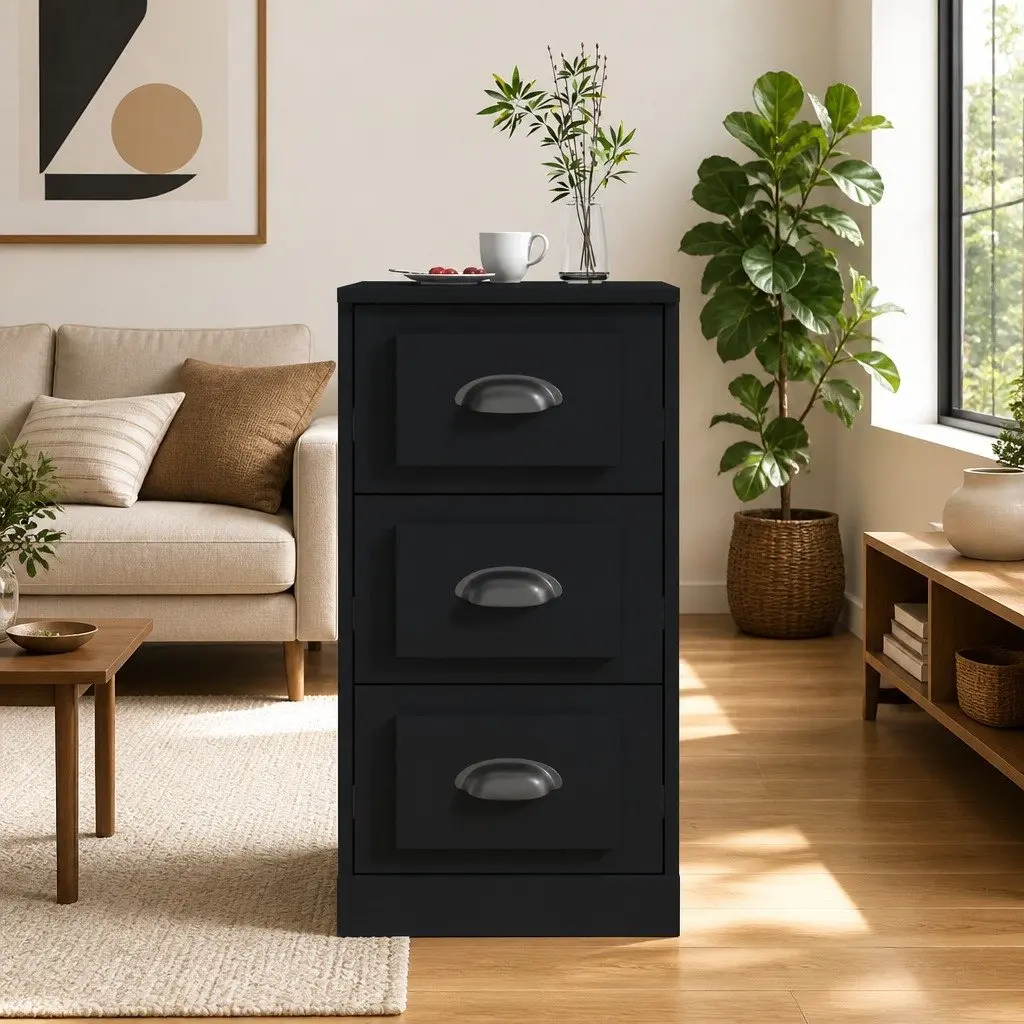 Black Sideboard with Ample Storage Capacity