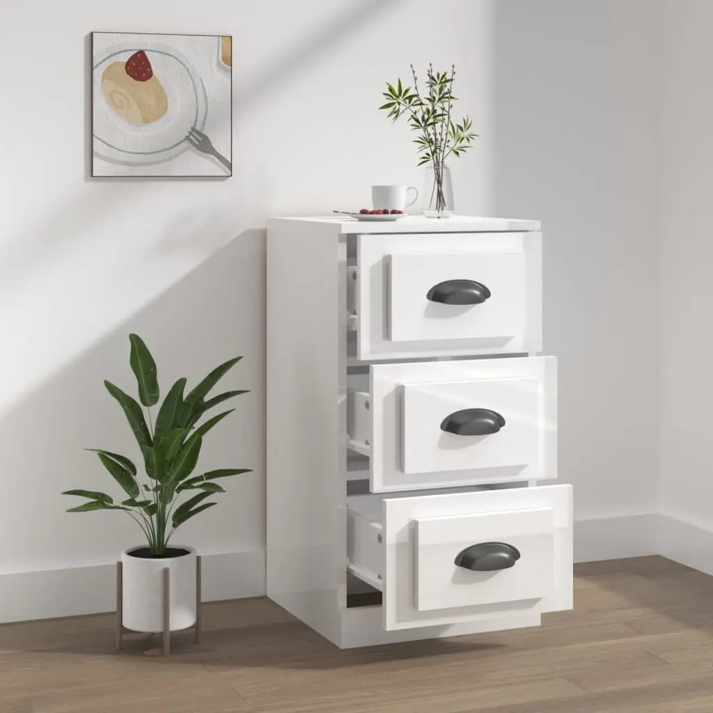 White Sideboard with Storage Capacity