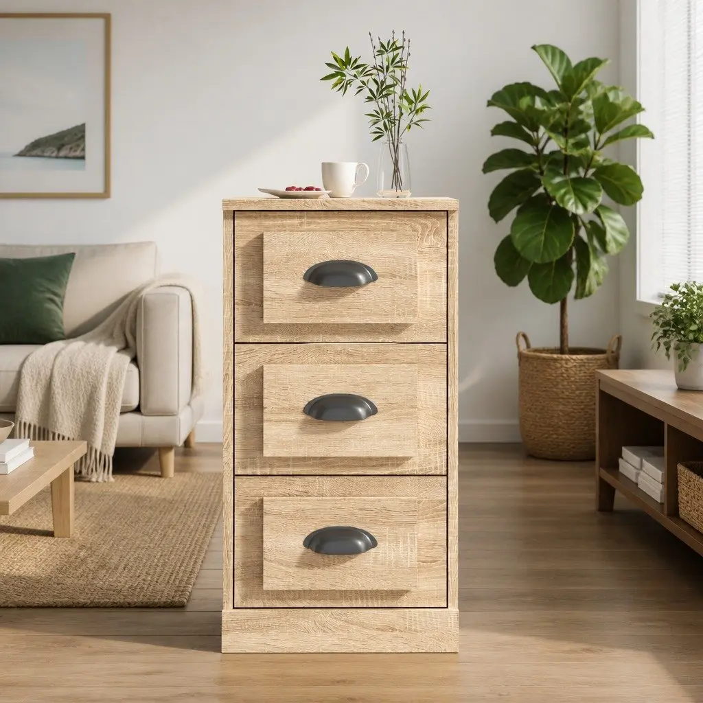 Brown Engineered Wood Sideboard Storage Unit