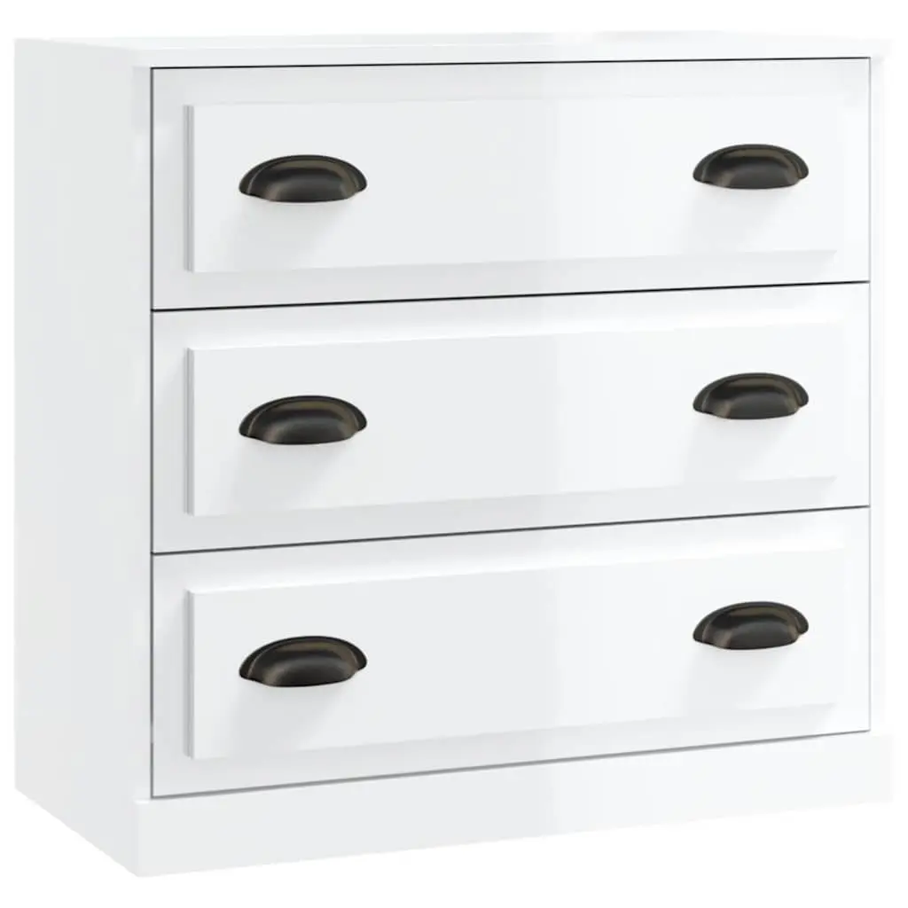 Sideboard Cabinet Storage Buffet Engineered Wood 70cm White High Gloss