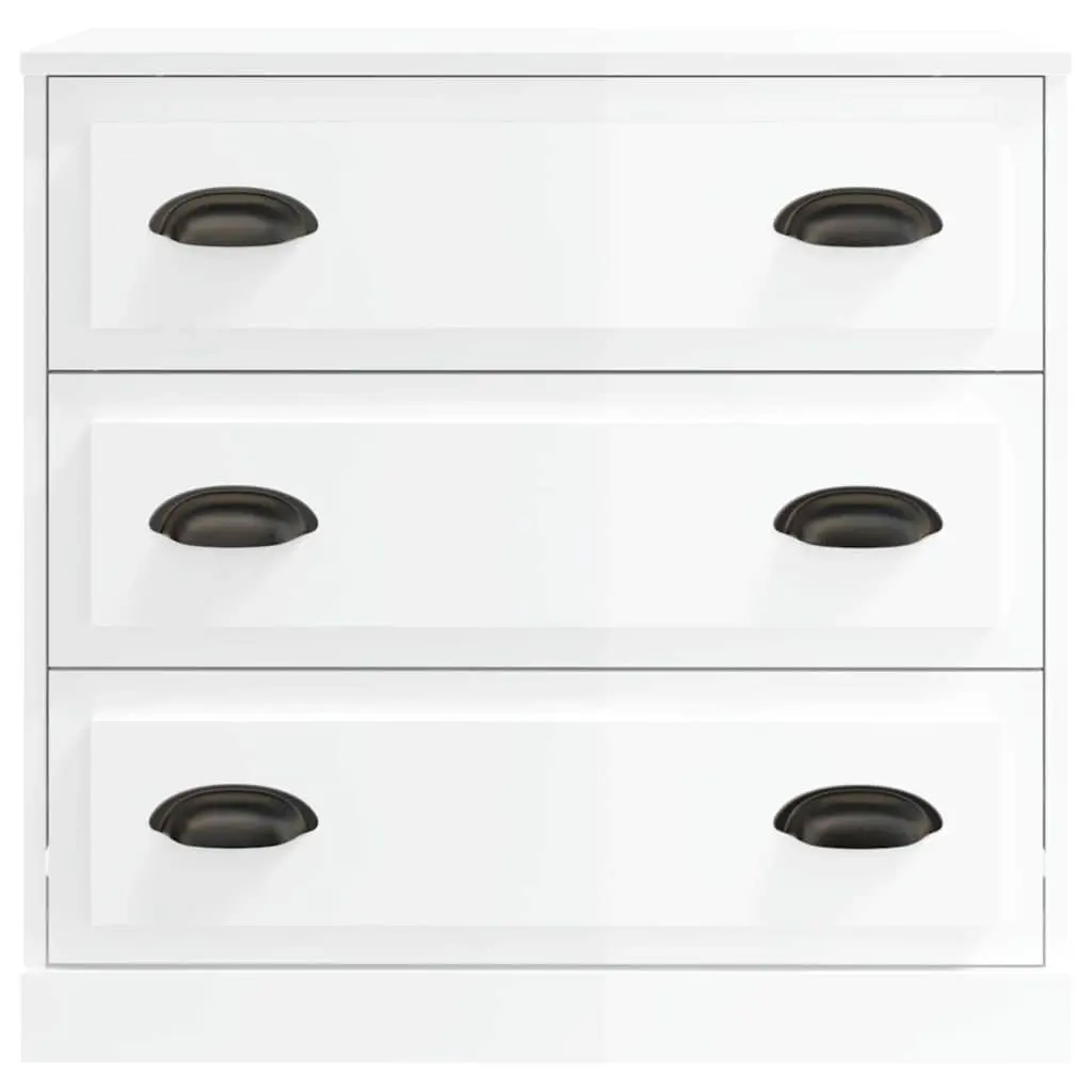 Sideboard Cabinet Storage Buffet Engineered Wood 70cm White High Gloss