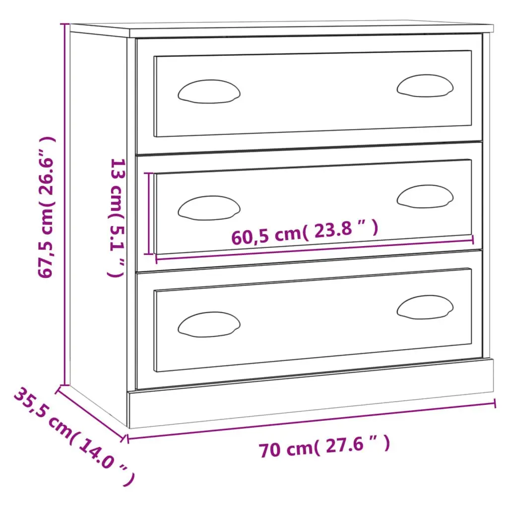 Sideboard Engineered Wood Brown Storage Cabinet Cupboard Furniture
