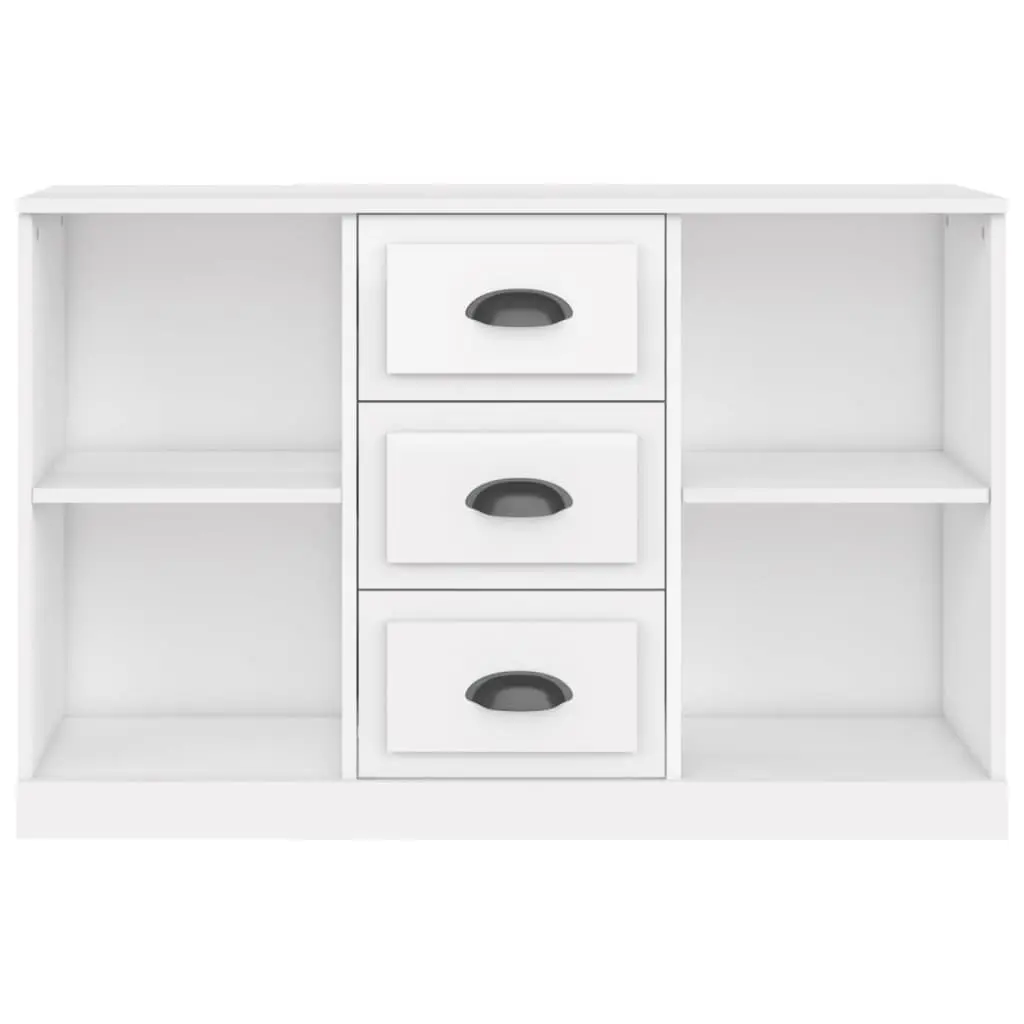 Sideboard High Gloss White Storage Cabinet Engineered Wood Buffet Display Unit