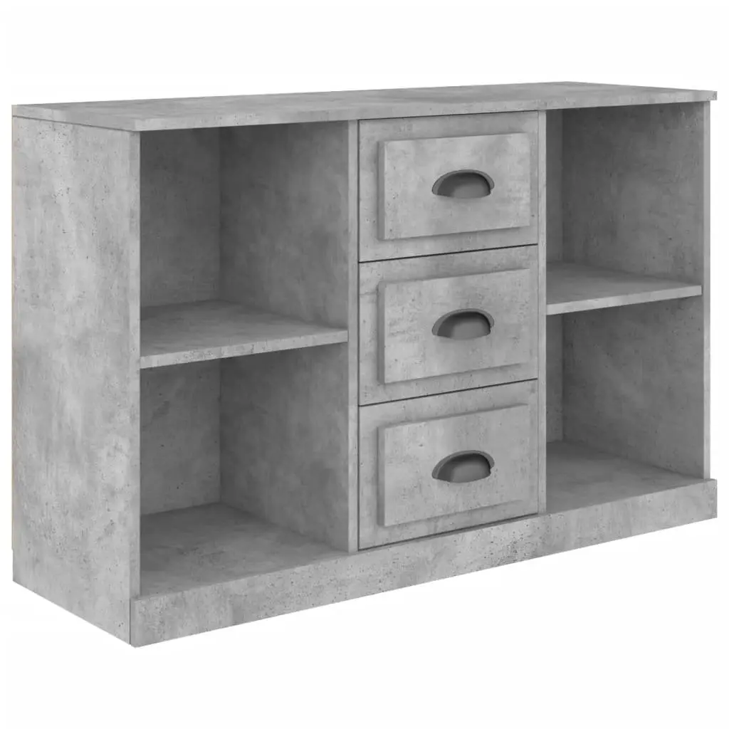 Grey Sideboard Storage Cabinet Engineered Wood Buffet Console Table Furniture