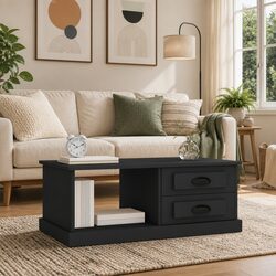 Reliable Black Coffee Table with Ample Storage