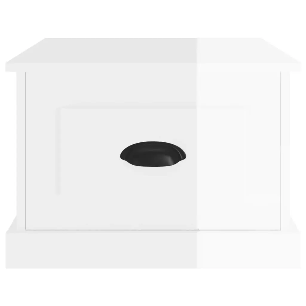 Coffee Table High Gloss White 50x50x35 cm Drawer Storage Accent Furniture