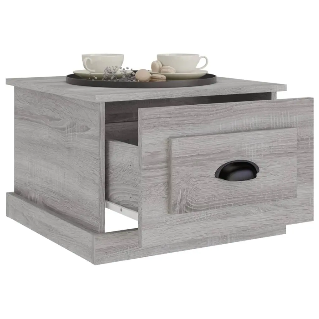 Coffee Table Grey Sonoma Storage Drawer 50x50x35 cm