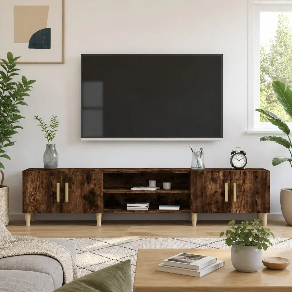 TV Cabinet Storage Engineered Wood 180x31.5x40cm Brown
