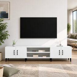 White TV Cabinet with Practical Storage for Your Home
