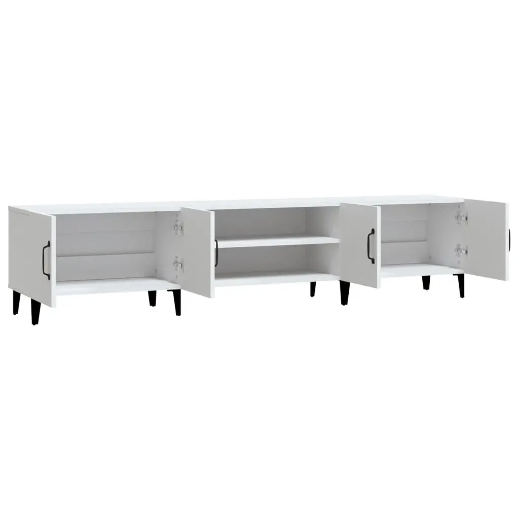 TV Cabinet Storage Unit 4 Door 4 Compartment Engineered Wood White