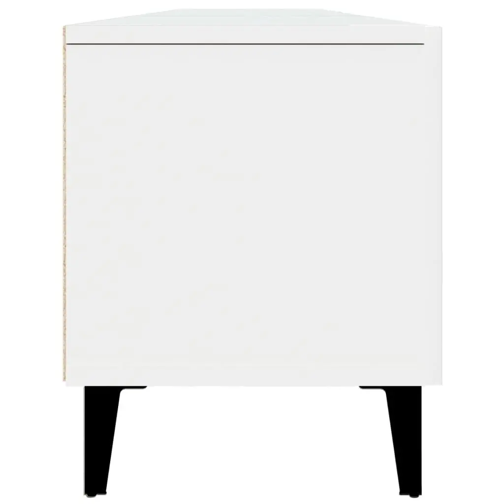 TV Cabinet Storage Unit 4 Door 4 Compartment Engineered Wood White
