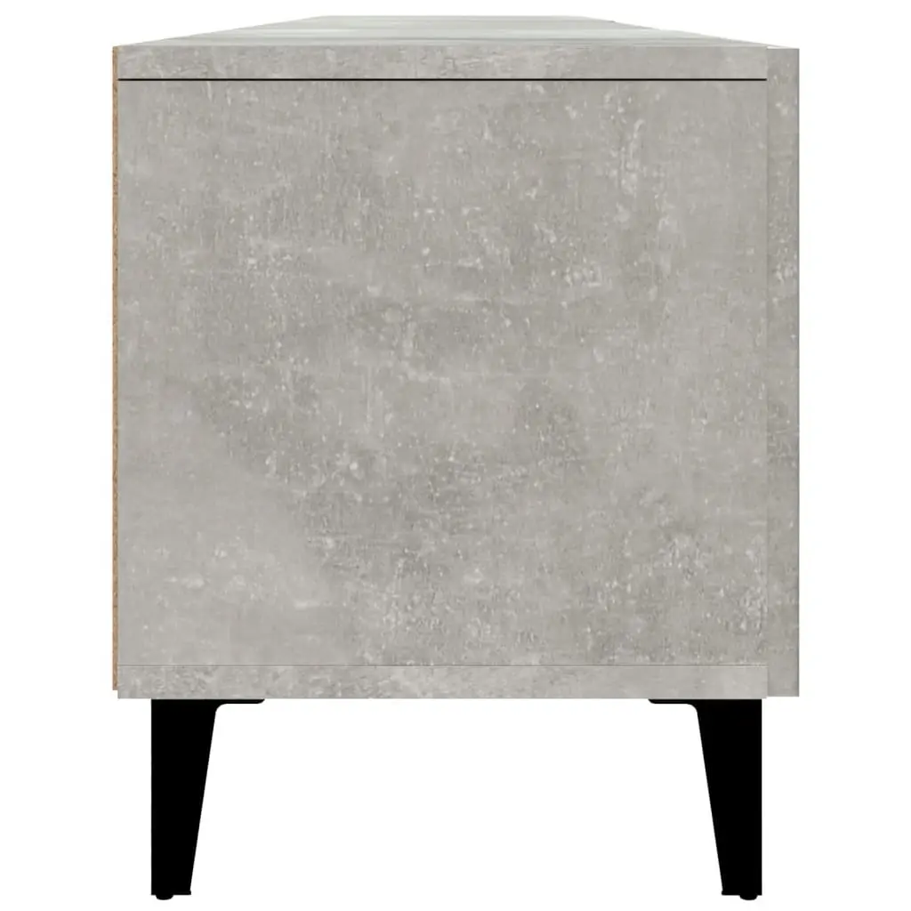 TV Cabinet Storage Unit Grey Engineered Wood 4 Door 4 Compartment Display Stand